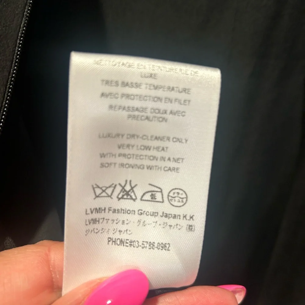 Givenchy 100% Silk Black Midi Long Sheer Sleeve Zip Back Dress Size 36 - Picture 7 of 7